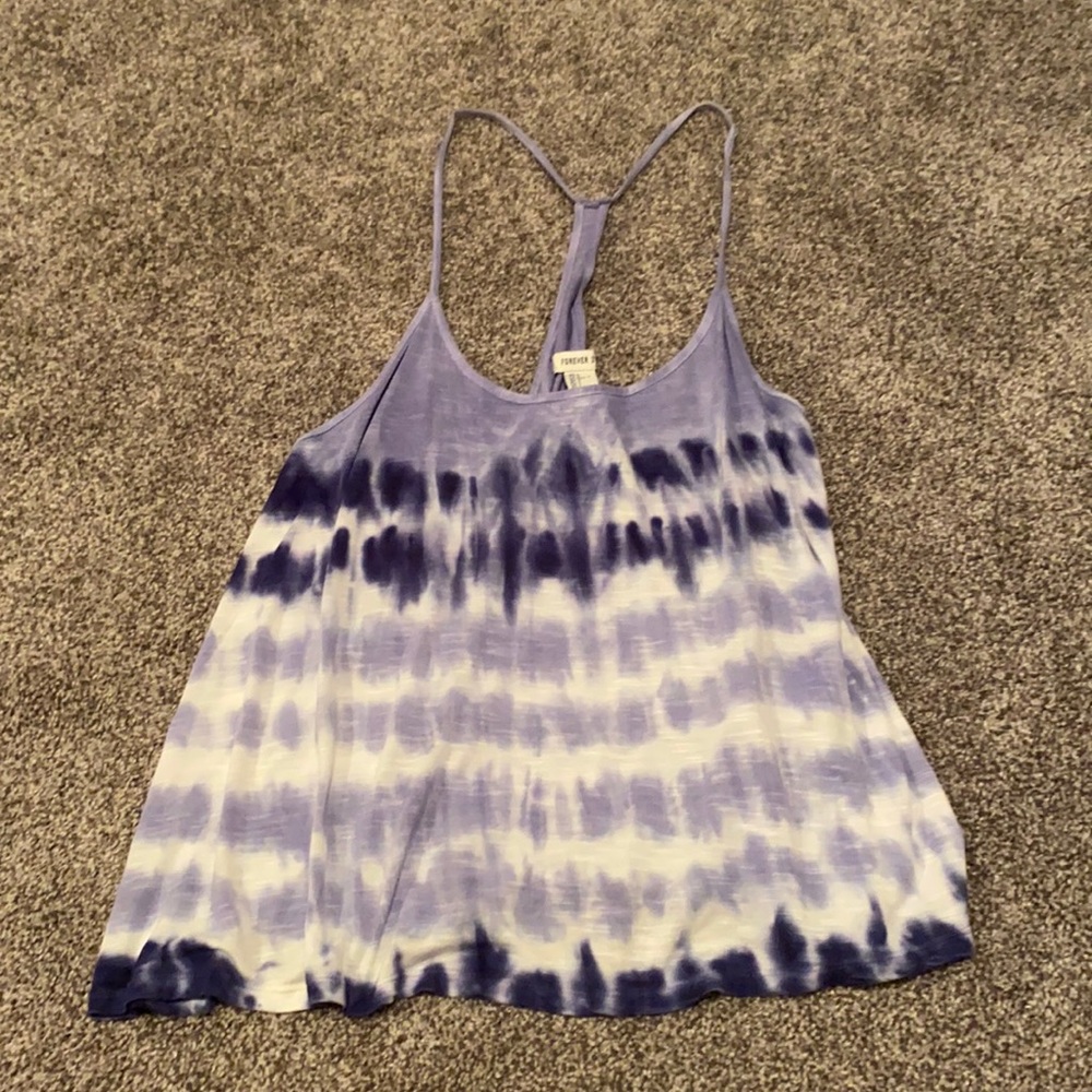 NWT F21 Flowy Blue Tye-Dye Tank